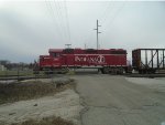  Indiana Railroad 3805 moves forward to clear switches